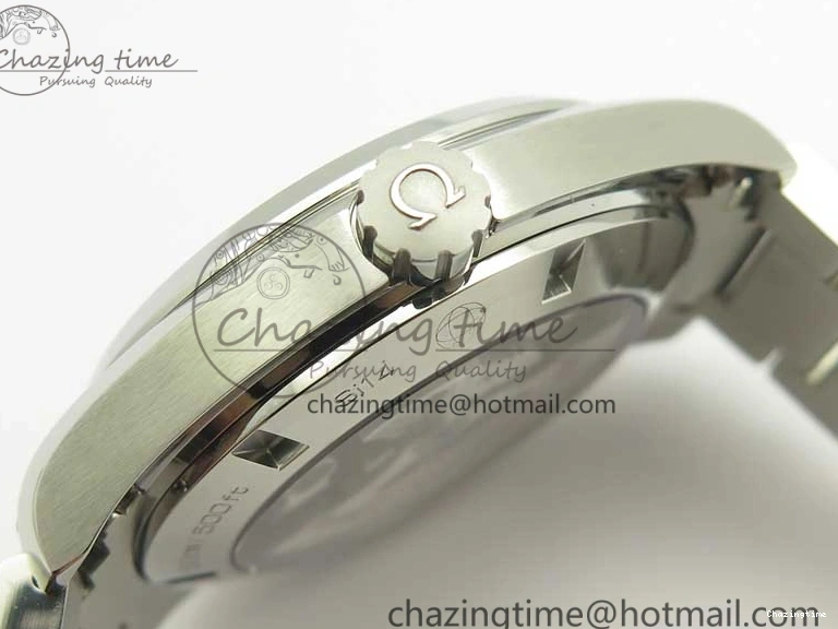 0129 FlexibleFit Aqua Terra 150M SS VSF 1:1 Best Edition Black Wave Textured Dial RG Hand on SS Bracelet A8500 Super Clone 8032